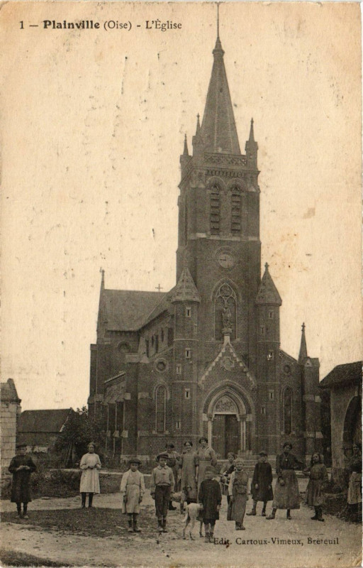 Carte postale ancienne Plainville - L'Eglise à Plainville