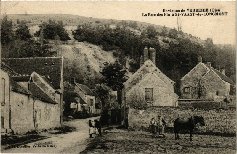 Carte postale ancienne Env. de Verberie La Rue des Fin a Saint-Vaast-de-Logmont à Verberie