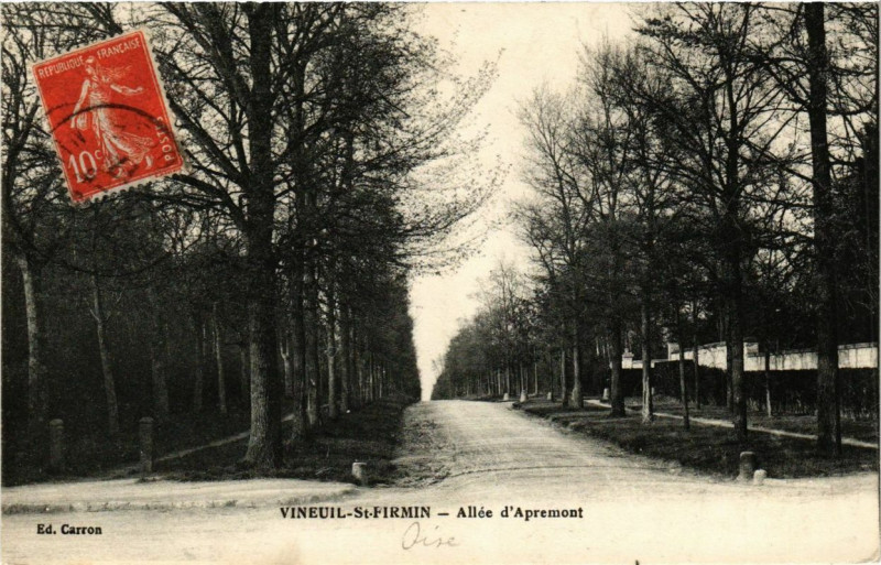 Carte postale ancienne Vineuil-Saint-Firmin Allée d'Apremont à Vineuil-Saint-Firmin