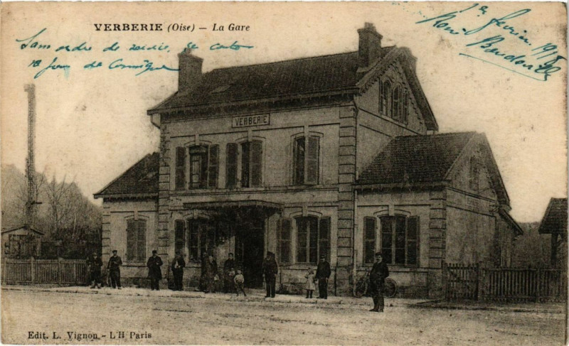 Carte postale ancienne La Gare à Verberie