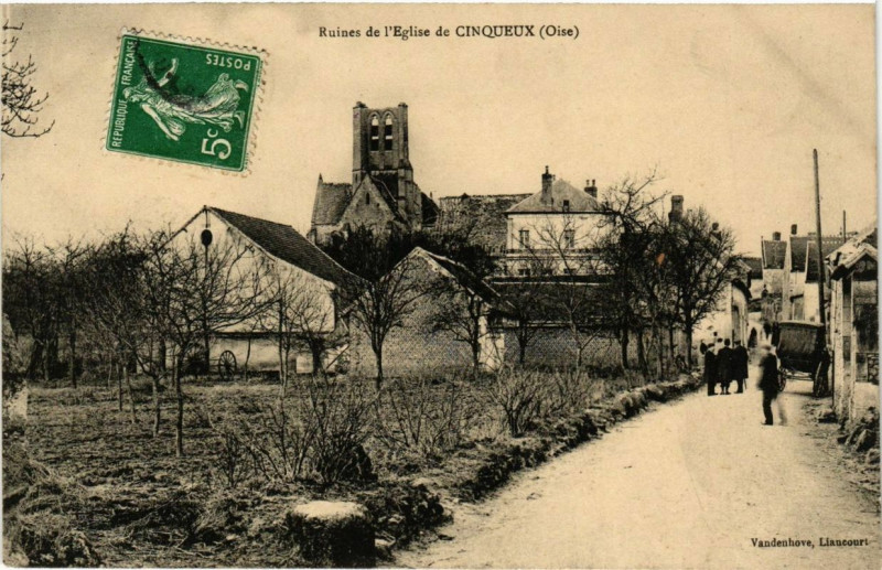 Carte postale ancienne Ruines de l'Eglise de Cinqueux à Cinqueux