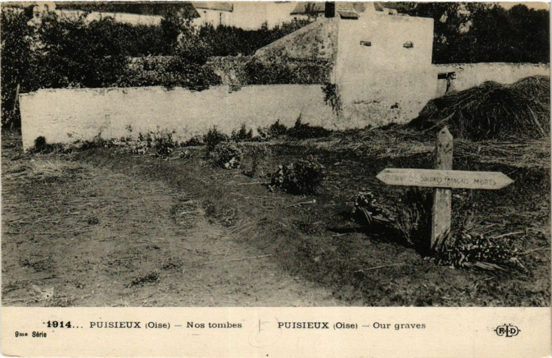Carte postale ancienne Puisieux Nos tombes