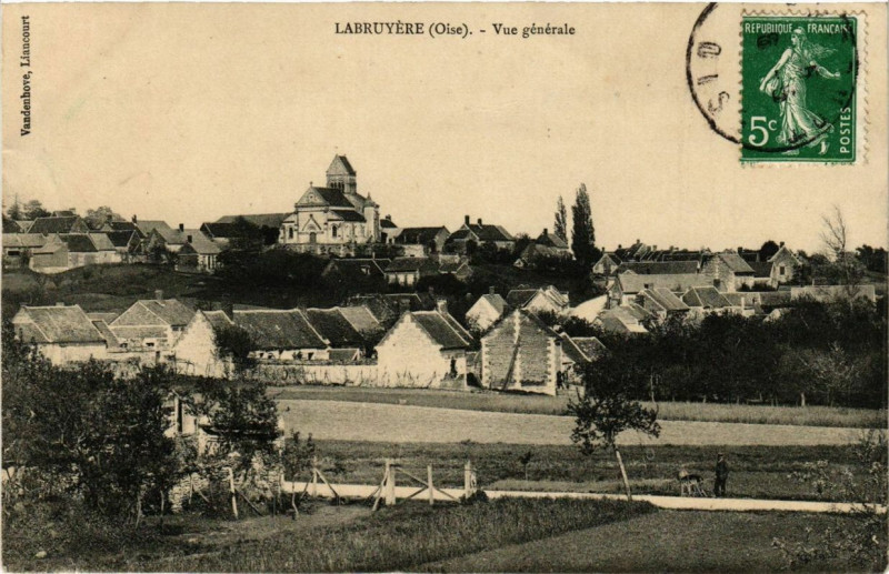 Carte postale ancienne Labruyere vue générale à Labruyère