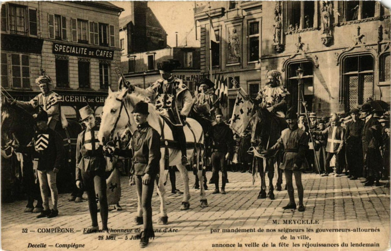 Carte postale ancienne Fetes de Jeanne d'Arc Compiegne M. Meycelle par mandement à Compiègne