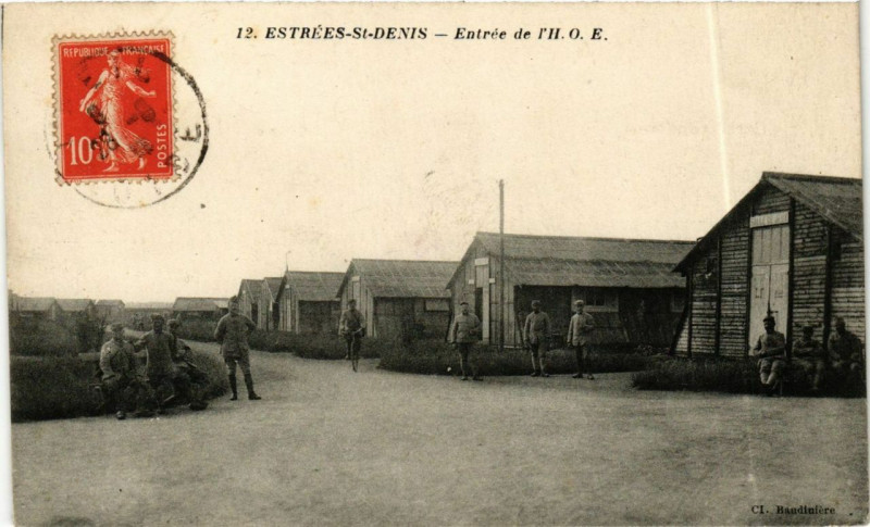 Carte postale ancienne Estrees-Saint-Denis Entrée de L'H.O.E à Estrées-Saint-Denis