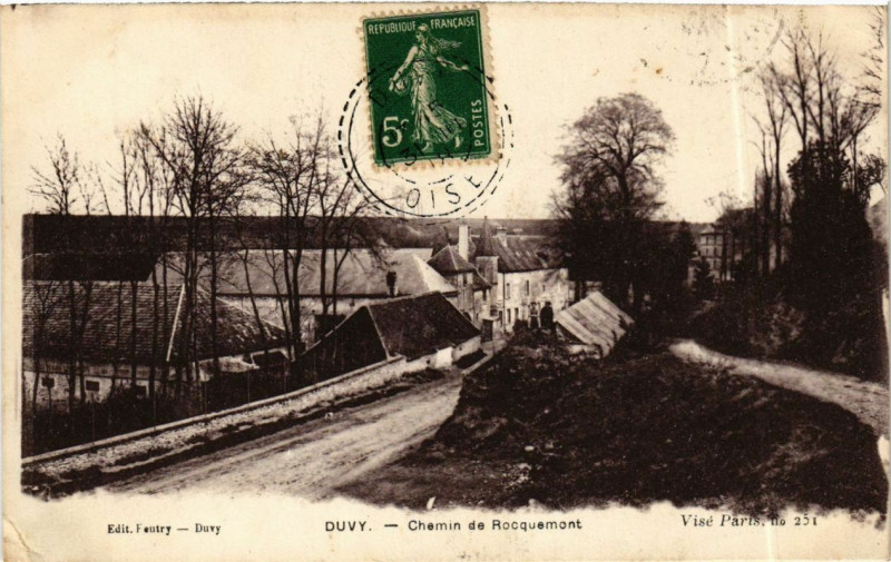 Carte postale ancienne Duvy Chemin de Rocquemont à Duvy