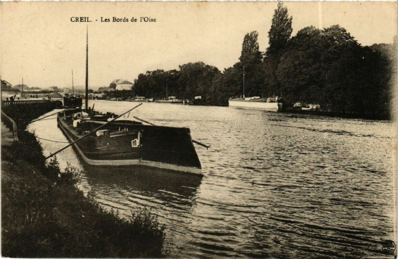 Carte postale ancienne Creil Les Bords de l'Oise à Creil