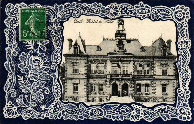 Carte postale ancienne Creil Hotel de Ville à Creil