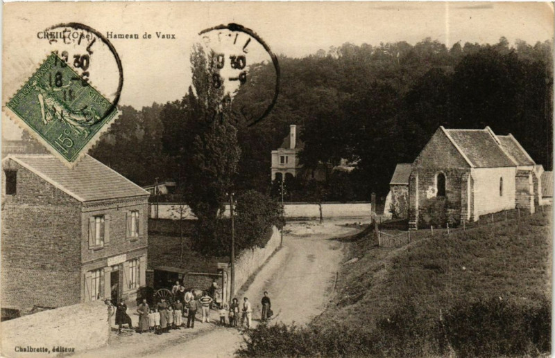 Carte postale ancienne Creil Hameau de Vaux à Creil