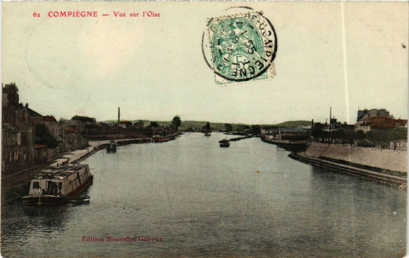 Carte postale ancienne Compiegne vue sur l'Oise à Compiègne