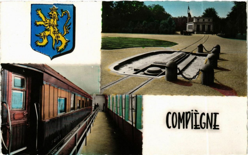 Carte postale ancienne Compiegne Le carrefour de l'armistrice à Compiègne