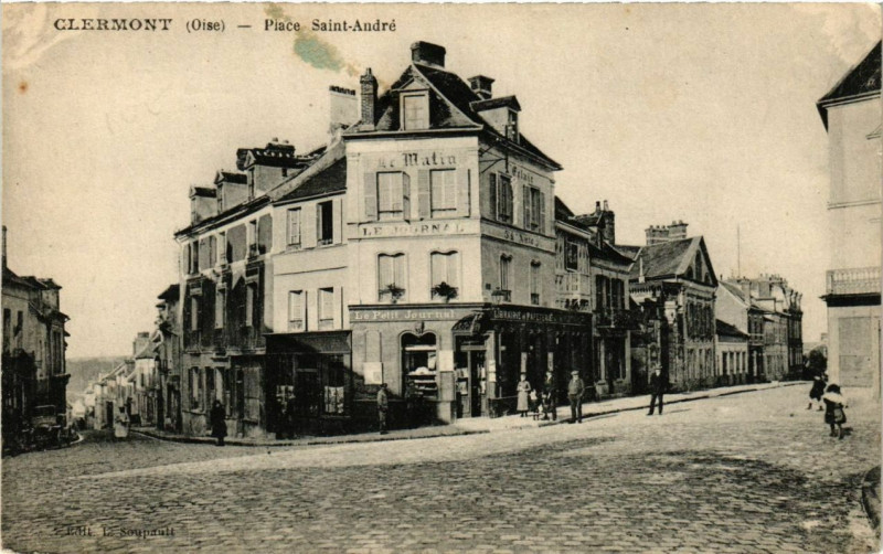 Carte postale ancienne Clermont Place Saint-Andre à Clermont