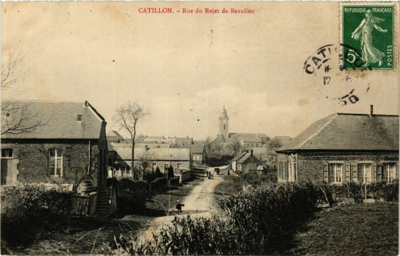 Carte postale ancienne Catillon Rue du Rejet de Beaulieu