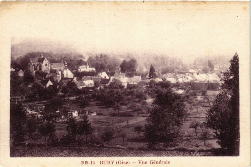 Carte postale ancienne Bury Vue générale à Bury