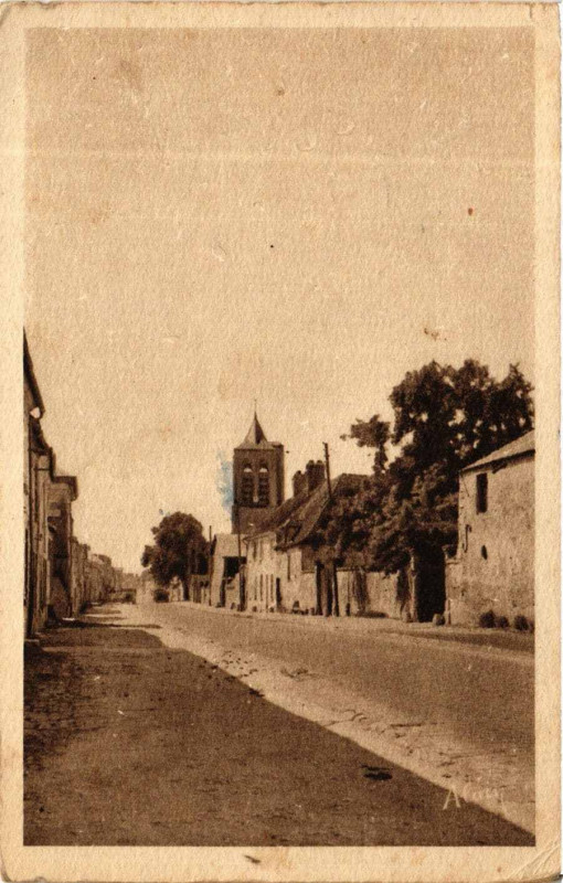 Carte postale ancienne Villeneuve-sur-Verberie Rue Principale à Villeneuve-sur-Verberie