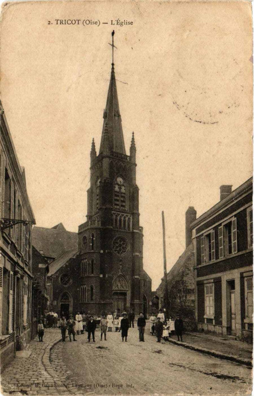 Carte postale ancienne Tricot L'Eglise à Tricot