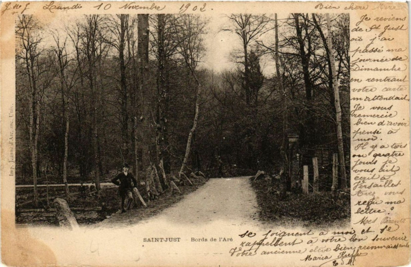 Carte postale ancienne Saint-Just Bords de l'Are