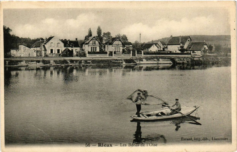 Carte postale ancienne Rieux Le Bords de l'Oise à Rieux