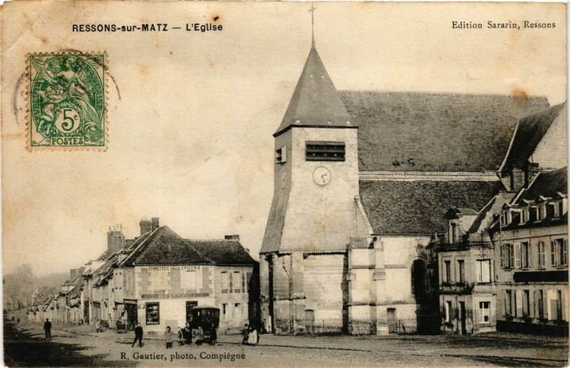 Carte postale ancienne Resson-sur-Matz L'Eglise