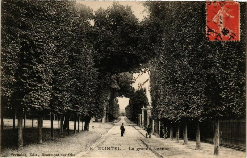 Carte postale ancienne Nointel La Grande Avenue à Nointel