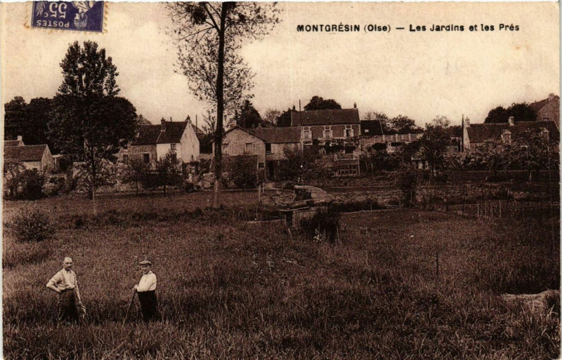 Carte postale ancienne Montgresin Les Jardins et les Pres