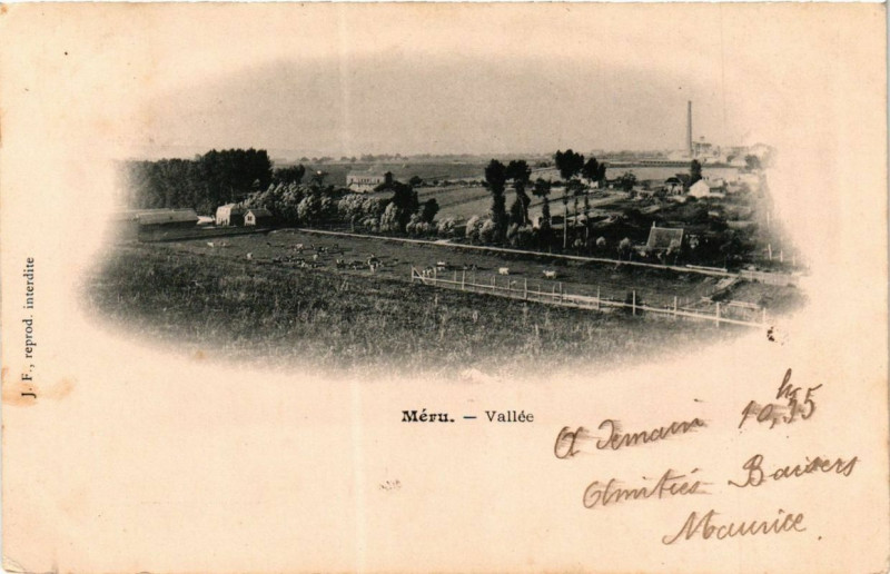 Carte postale ancienne Meru Vallée à Méru