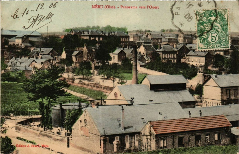 Carte postale ancienne Meru panorama vers l'Ouest à Méru