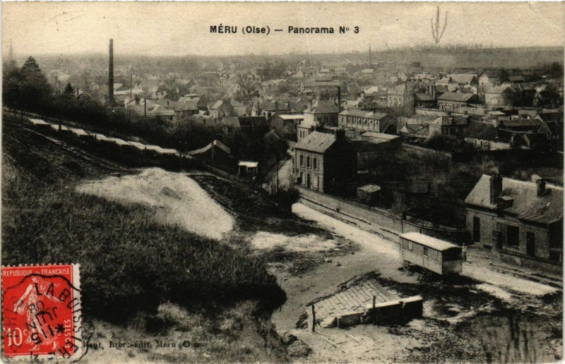Carte postale ancienne Meru panorama No 3 à Méru