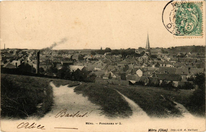 Carte postale ancienne Meru panorama No 2 à Méru