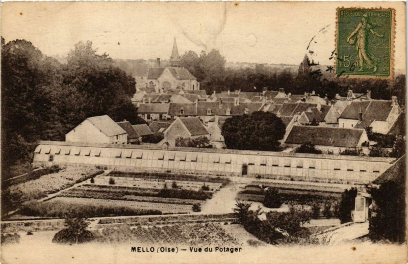 Carte postale ancienne Mello Vue du Poteger à Mello