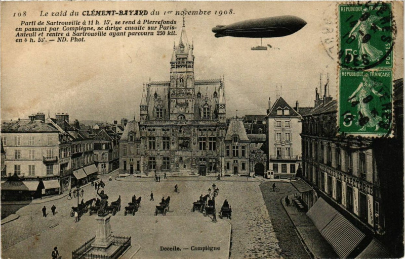 Carte postale ancienne Le raid de Clement-Bayard