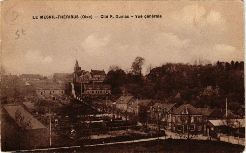 Carte postale ancienne Le Mesnil-Theribus Cite P. Dumas - Vue générale