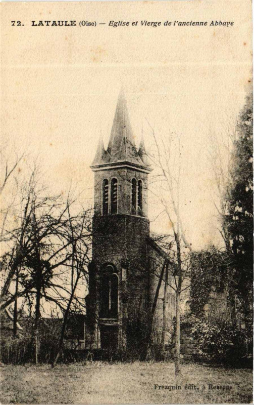 Carte postale ancienne Lataule Eglise et Vierge de l'Ancienne Abbaye à Lataule
