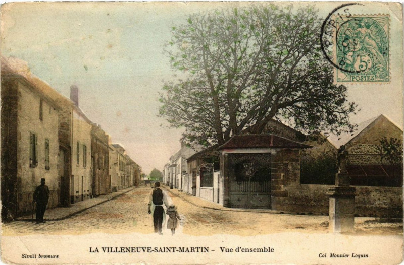 Carte postale ancienne La Villeneuve-Saint-Martin Vue d'ensemble à Ville