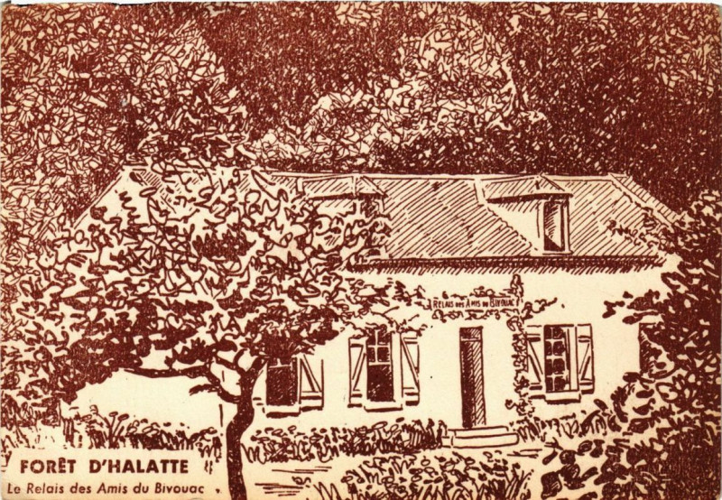 Carte postale ancienne Foret d'Halatte Le Relais des Amis du Bivouav