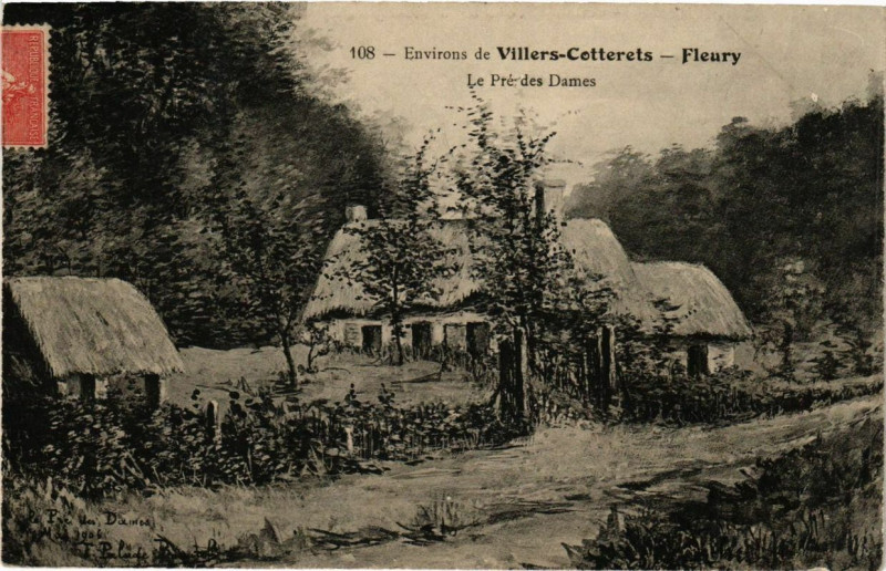 Carte postale ancienne Fleury Le Pre des Dames à Fleury