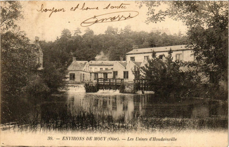 Carte postale ancienne Env. de Mouy Les Usines d'Houdainville à Mouy