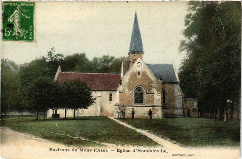 Carte postale ancienne Env. de Mouy Eglise d'Hondainville à Mouy