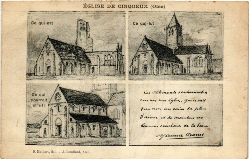 Carte postale ancienne Eglise de Cinqueux à Cinqueux