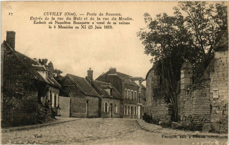 Carte postale ancienne Cuvilly Poste de Ressons à Cuvilly