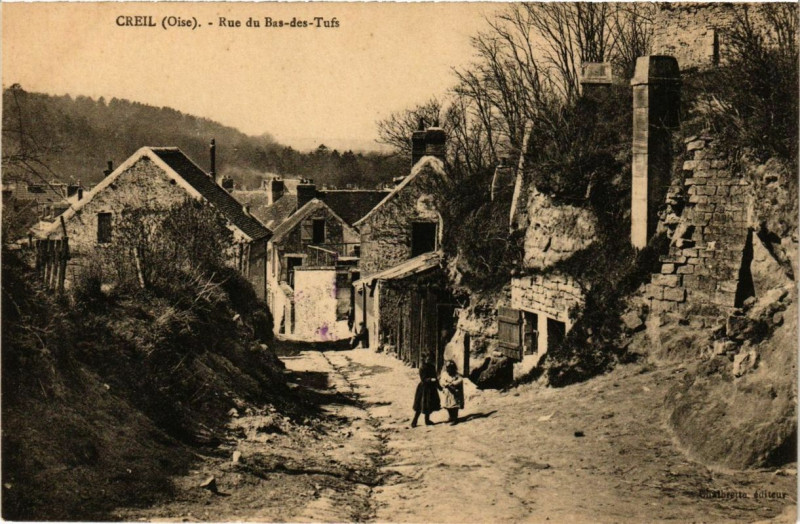 Carte postale ancienne Creil Rue du Bas-des-Tufs à Creil
