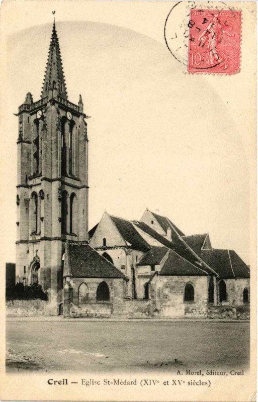 Carte postale ancienne Creil Eglise Saint-Medard à Creil
