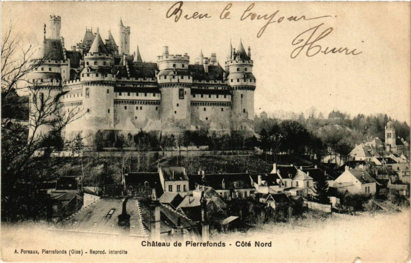 Carte postale ancienne Chateau de Pierrefonds cote nord à Pierrefonds