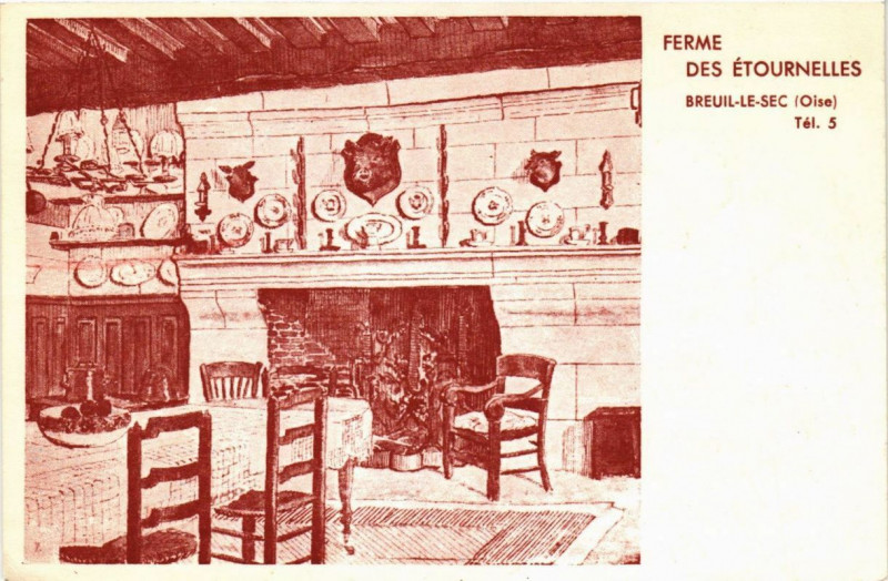 Carte postale ancienne Breuil-le-Sec Ferme des Etournelles à Breuil-le-Sec