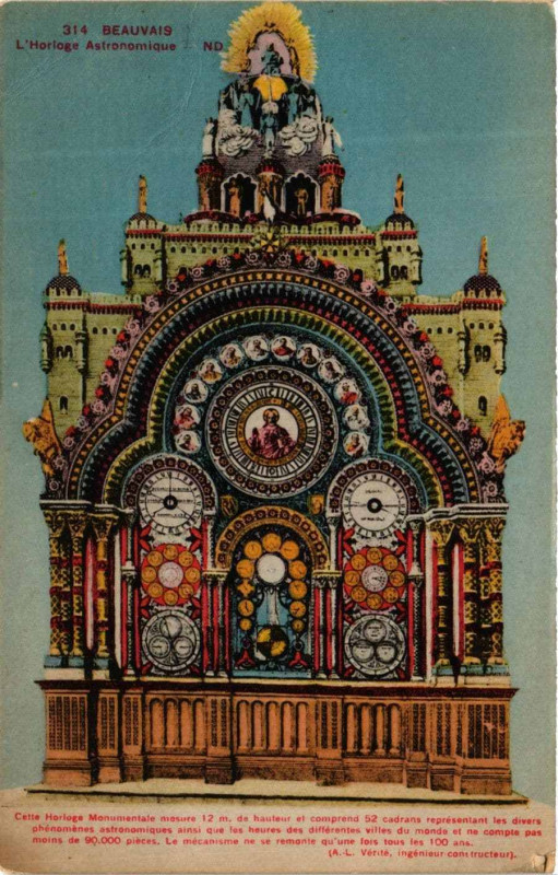 Carte postale ancienne Beauvais L'Horloge Astronomique à Beauvais