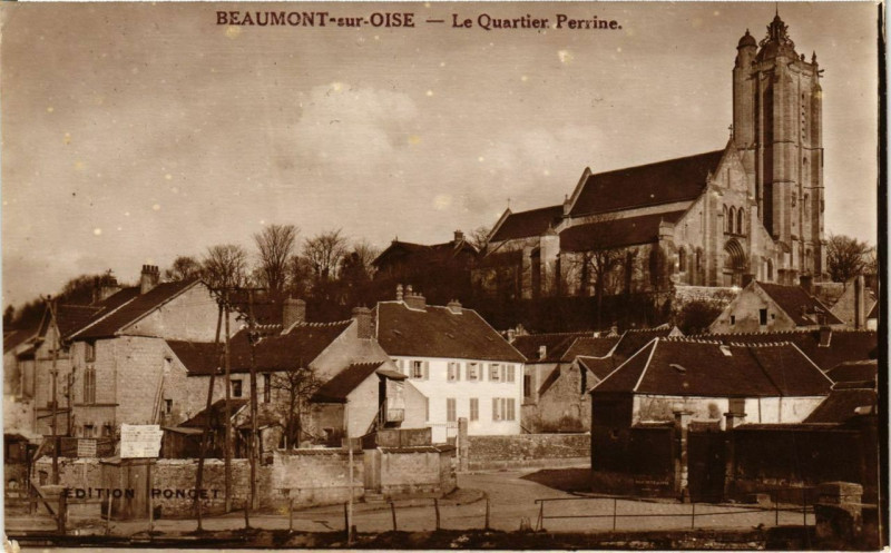 Carte postale ancienne Beaumont-sur-Oise Le Quartier Perrine