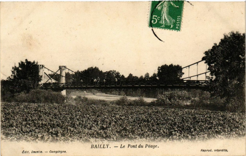 Carte postale ancienne Bailly Le Pont du Peage à Bailly