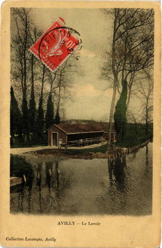 Carte postale ancienne Avilly Le Lavoir