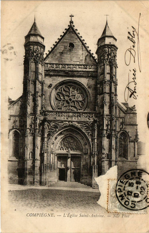 Carte postale ancienne Compiegne - L'Eglise Saint-Antoine à Compiègne