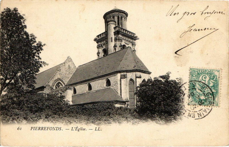 Carte postale ancienne Pierrefonds - L'Eglise à Pierrefonds